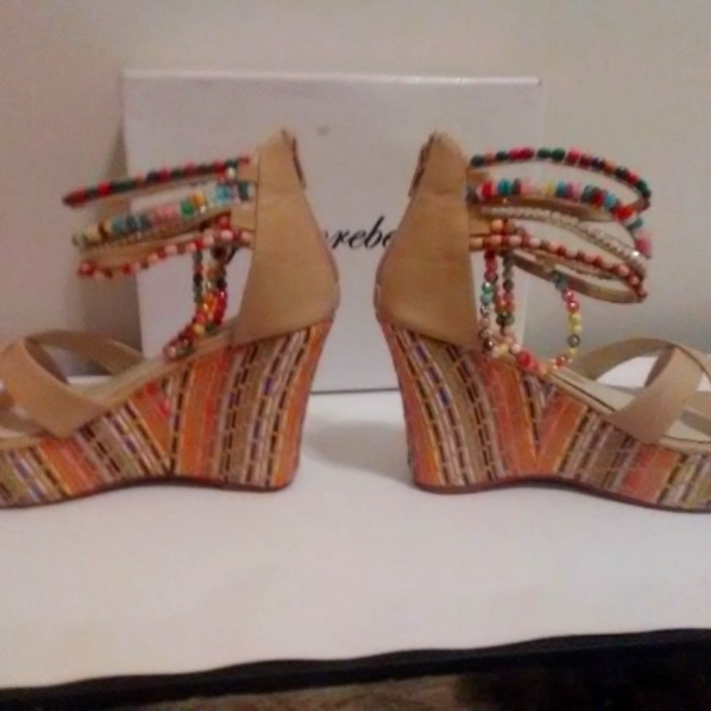 Brand New Get More Beauty Multi-Colored Beaded Bohemian Espadrells in Size 7